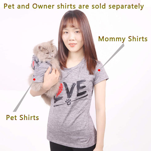 Dog Shirts Love Puppy Shirt Mommy Dad/Pets Clothes, Sleeveless Vest T-Shirt Doggy Clothing Crewneck Womens Sweatshirt, Apparel for Dogs Cats Mom S...