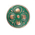 Bezelry 12 Pieces Green Cyan Antique Copper Clover Metal Shank Buttons. (15mm) (19/32 inch)...