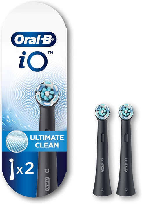Oral-B iO Series Ultimate Clean Electric Toothbrush Replacement Brush Heads for an Oral-B Electric Toothbrush, 2 count, Black...