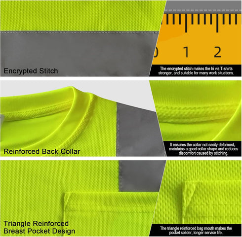 TCCFCCT Hi Vis Shirts for Men Class 3 Long Sleeve High Visibility Shirts for Men Women, Long Sleeve Work Shirts for Men Construction, Surveyors, D...