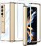 for Samsung Galaxy Z Fold 4 5G Clear Case with Magnetic Hinge Protection and Adjustable Kickstand & Screen Protector, Transparent Electroplating M...