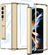 for Samsung Galaxy Z Fold 4 5G Clear Case with Magnetic Hinge Protection and Adjustable Kickstand & Screen Protector, Transparent Electroplating M...