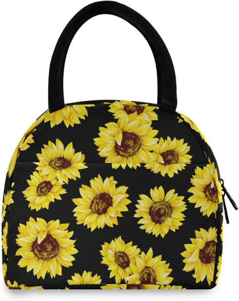 ZZKKO Sunflower Summer Lunch Bag Box Organizer Lunch Container Insulated Zipper Meal Prep Cooler Handbag For Women Men Home School Office Outdoor ...