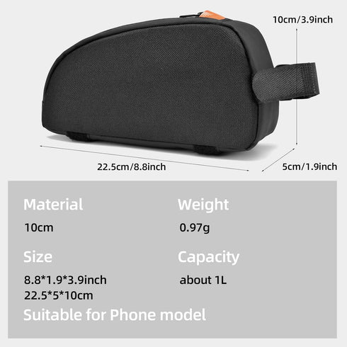 Bike Top Tube Bag Waterproof Bicycle Front Frame Bag Top Tube Bike Pouch for Road Mountain Bicycle Outdoor Cycling Travel Hiking...