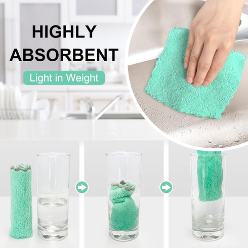 24 Pack Kitchen Cloth Dish Towels, No Shedding Soft Premium Dishcloths, Absorbent microfiber cleaning cloth for Cleaning Dishes, Kitchen, Bathroom...