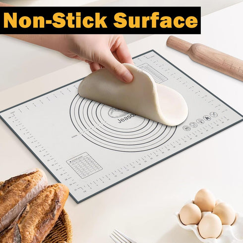 3 PCS Silicone Baking Mat Set, Silicone Bread Sling for Dutch Oven, Reusable Sourdough Bread Baking Supplies, Non-Stick and Easy Clean, with Long ...