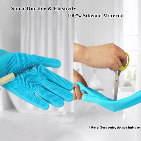 Pet Grooming Gloves, Heat Resistant Silicone Dog Cat Bathing Washing Mitts with High-Density Teeth and Enhanced Five Finger Design, Massaging Hair...