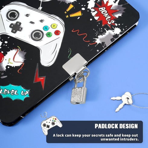 WERNNSAI Kids Diary Set for Boys Game Journal Kit - Kids Luminous Journal with Lock and Keys, Boys Game Diary, Video Game A5 Lined Writing Noteboo...