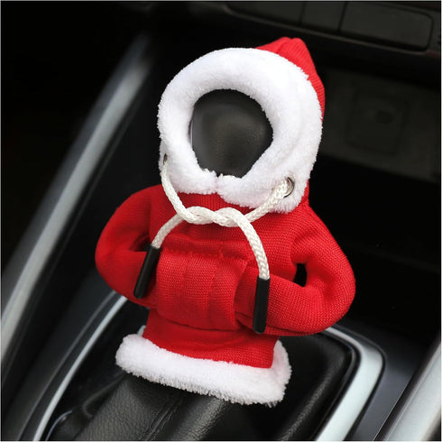 Hoodie Car Gear Shift Cover,Christmas Car Decor Gear Shift Knob Cover for Manual/Automatic Shift Knob,Universal Car Accessories Hoodie for Gear Sh...
