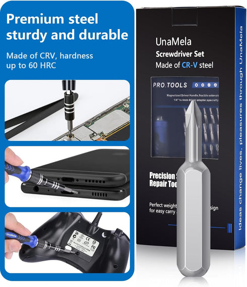 UnaMela Electronics Precision Screwdriver Set: 61 in 1 Small Magnetic Repair Tool Kit Mini Screw Driver with Case for Computer, Laptop, PC, Camera...