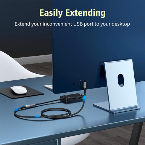 USB C 4 Extension Cable, with Thunderbolt 4 Cable, 240 W Charging Cable, 40 Gbps Data Cable, 8K @ 60Hz 4K, PD3.1, USB C Female Cable, for Hub, Doc...