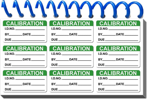 Self Laminating Calibration Labels 1x2 Inch Write-on Calibration Stickers with Spiral Bound Cover for NIST Calibration ISO-900 Calibrate Equipment...