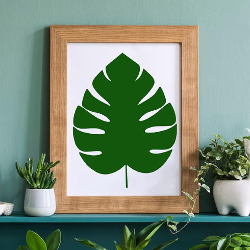 Large Tropical Leaf Stencils for Painting on Wood Wall Reusable Leaves Fern Palm Stencils for Crafts Canvas Furniture Wall Drawing Card Making Pat...