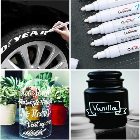 Lesun Overseas White Paint Pens Paint Markers, 12 Pack Waterproof Oil-Based Paint Pen Set Quick Dry and Permanent, Markers for Rock, Stone, Cerami...