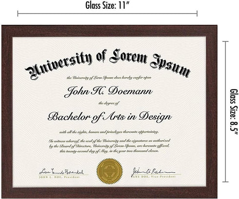 Americanflat 8.5x11 Diploma Frame with Shatter-Resistant Glass - Document Frames with Engineered Wood - Legacy Collection - Certificate Frame for ...