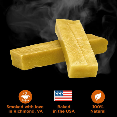 Premium Hickory Smoked 100% Natural Himalayan Yak Cheese for Dogs - No Additives, Lactose Free, Vegetarian Yak Bones for Dogs - Yak Cheese Himalay...
