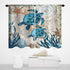 Nautical Blue Sea Turtles Beach Short Kitchen Window Curtains Ocean Starfish Half Bathroom Curtain for Bedroom Set of 2 Panels 27.5 W x 39 L Inche...