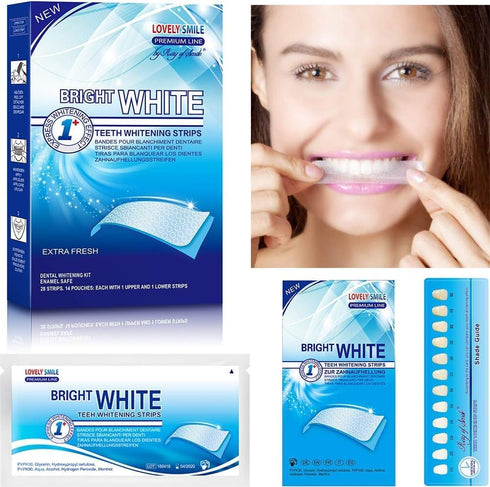 Lovely Smile Premium Line 50 Teeth Whitening Strips for 25 Applications - White Teeth in 1 Hour - Enamel Safe - No Slip and No Sensitivity - Denta...