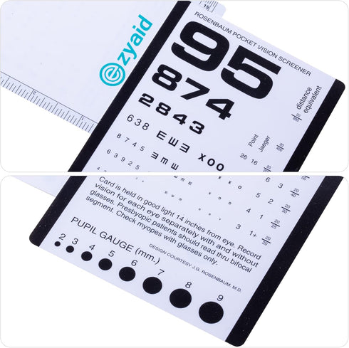 Rosenbaum Pocket Eye Chart with PD Ruler and Eye Occluder, Eye Test Chart Combo Kit for Near Vision Test, Visual Acuity Exam and PD Measurement (1...