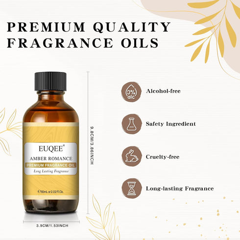 Amber Romance Fragrance Oils, 2.02 Fl oz/ 60ml Essential Oils for Diffuser, Candle Making, DIY Soap with Glass Dropper...