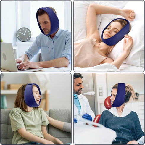 Wisdom Teeth Ice Pack Head Wrap, Face Ice Pack for Jaw Oral Surgery Pain Relief for TMJ, Teeth Removed, 4 Cold Therapy Gel Packs Reusable, Blue...