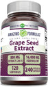 Amazing Formulas Grape Seed 800 Mg Extract (20:1) | 16000 Mg Equivalent | Veggie Capsules | Non-GMO | Gluten-Free | Made in USA (240 Count)...