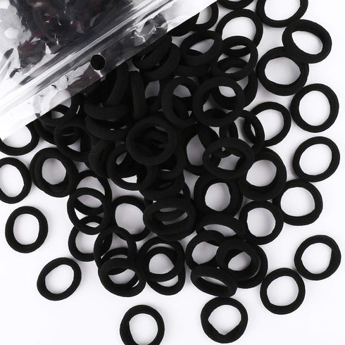 200PCS Black Baby Hair Bands – Mini Seamless Toddler Hair Ties – Soft Toddler Hair Ponytail Holders for Kids Girls, 1 Inch in Diameter, Black, by ...