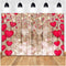 Red Love Heart Valentine's Day Vintage Rustic Wood Theme Photography Backdrops 7x5ft Mother's Day Wedding Bridal Shower Wedding Anniversary Party ...