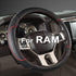 GIANT PANDA Car Steering Wheel Cover for Dodge Ram 1500 2500 3500 - Black+Red Trim...