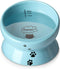Y YHY Ceramic 15 Ounce Slanted Cat Food Water Bowl, Lake Blue...