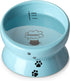 Y YHY Ceramic 15 Ounce Slanted Cat Food Water Bowl, Lake Blue...