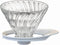 HARIO VDGR-02-W V60 Heat-resistant Glass Transmission Dripper 02 for 1 to 4 Cups, White, Made in Japan...