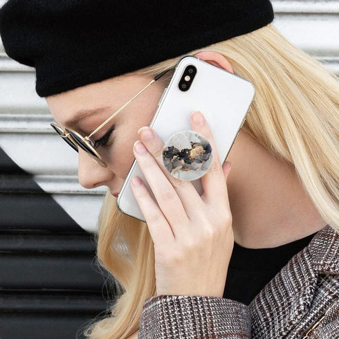 Multi-Functional Grip Mobile Phone Stands and Finger Holder (3 Pack) - Black Panda Marble Rose Flower...