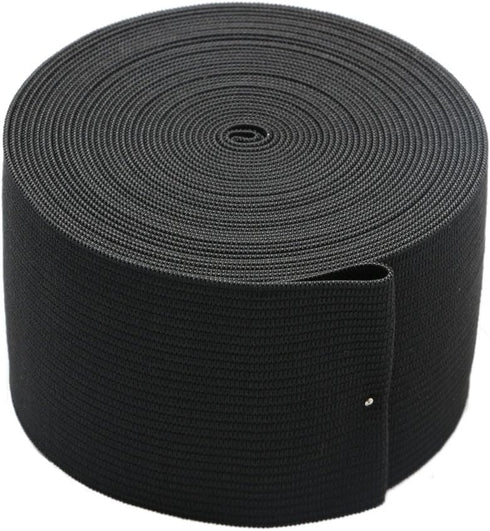 2-inch Black Knit Elastic Spool Wide Heavy Stretch Elastic Band,5 Yards...