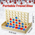 4 in a Row Wooden Connect Board Game, Foldable Line up 4 Game, Classic Strategy Family Fun Toy, Wood Connect Game for Kids and Adults (Travel Size...