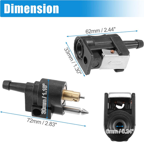 X AUTOHAUX 3pcs Marine Boat Engine Fuel Line Connector Fittings 6mm Female Male Fuel Pipe Joint Comp Fitting for Yamaha Outboard Motor Fuel Tank H...