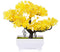 Mini Artificial Bonsai Tree Plants with Plastic Cement Pots for Home Office Décor (Yellow)...