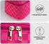 Large Travel Makeup Bag Makeup Case Organizer,Waterproof Leather Checkered Cosmetic Bag Toiletry Bag for Girls Traveling with Removable Divider,Gi...