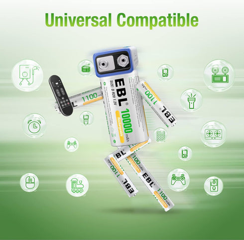 EBL Rechargeable AAA Batteries 1100mAh Ni-MH Triple A Batteries, Precharged Long Lasting AAA Battery - 8 Counts...