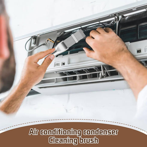 4 in 1 Set Air Conditioner Condenser Fin Comb, 2 AC Coil Cleaner Stainless Steel Fin Comb with 2 Evaporator Radiator Cleaning Whisk Brush...