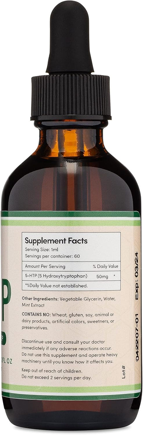 5HTP Liquid Drops - More Absorbable and Effective Than 5 HTP Capsules (60 Servings of 50mg 99%+ 5-HTP) Serotonin Supplement for Mood, Sleep, and R...
