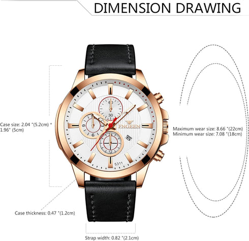 Avaner Men's Wristwatch Analog Quartz Sport Watch Leather Strap Wrist Watch with Luminous Hands and Date Calendar...