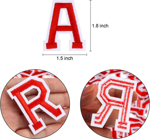 104 Pcs Iron on Letter Alphabet Fabric Patches with Ironed Adhesive Embroidered Decorate Repair A-Z Letter for Bulletin Board School T-Shirts, Jea...