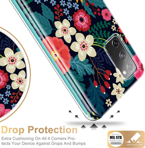 Esdot Compatible with Samsung Galaxy S20 FE Case with Built-in Screen Protector,with Fashionable Designs for Women Girls,Protective Phone Case for...