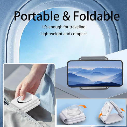 3 in-1 Charging Station for Apple Multiple Devices?Foldable Magnetic Wireless Charger Pad?Travel Charging Station for iPhone15 14 13 12 Series Wat...