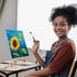 VOCHIC Paint and Sip kit Pre Drawn Canvas Painting Kit for Adults Kids, Canvas Painting Party Supplies Kit with Picture to Paint 1 Easel, 8 Acryli...
