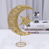 Uonlytech Iron Moon and Star Ornament Glitter Christmas Table Decoration Christmas Tree Decoration Wedding Birthday Holiday Party Supply 20cm (Gol...