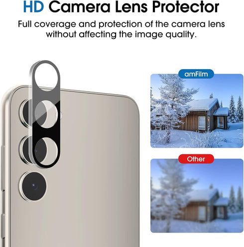 amFilm [2+2 Pack Samsung Galaxy S23+/S23 Plus 6.6'' Privacy Screen Protector with Camera Lens Protector, Anti Spy Hybrid Film, Fingerprint ID Comp...