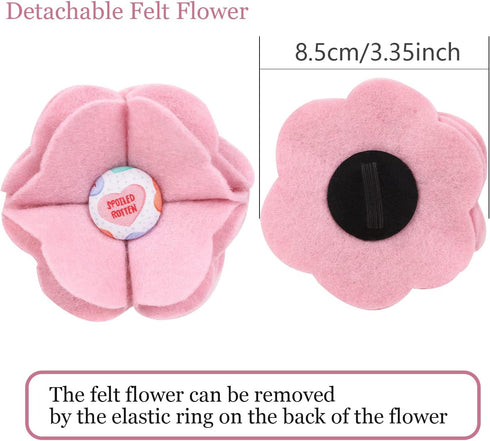 ARING PET Valentine's Day Dog Collar-Cute Dog Collar with Felt Flower, Adjustable Cotton Heart Dog Collars Pet Collars with Metal Buckle...