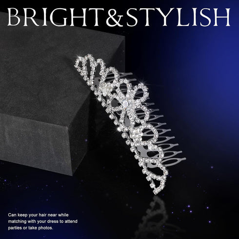 Teenitor Crown, 5pcs Tiaras for Women, Tiara Crown, Silver Tiara for Little Girls Rhinestone Headbands Wedding Headband Party...